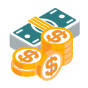 3d stack of money - investment icon