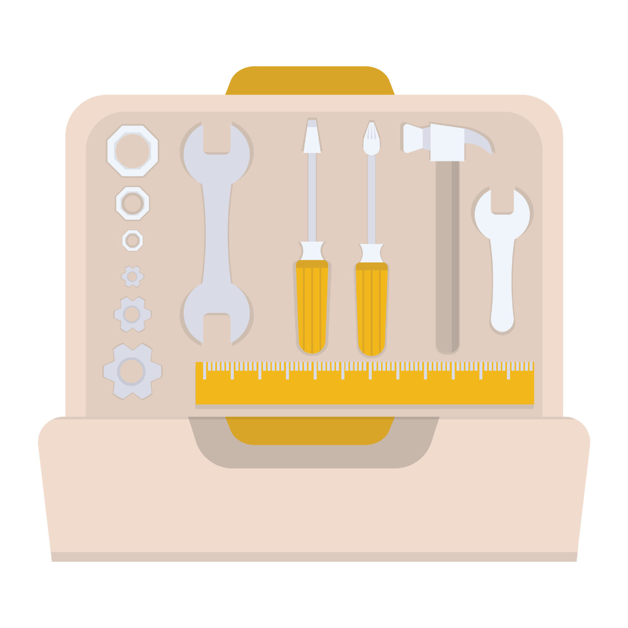 Vector illustration of a tools box for repair